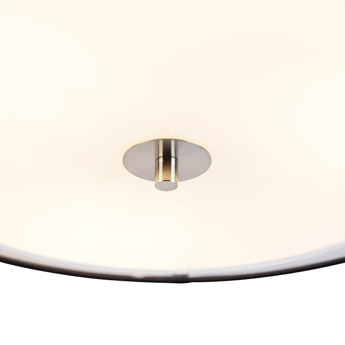 QAZQA Moderne plafondlamp zwart met wit 50 cm 3-lichts - Drum Duo