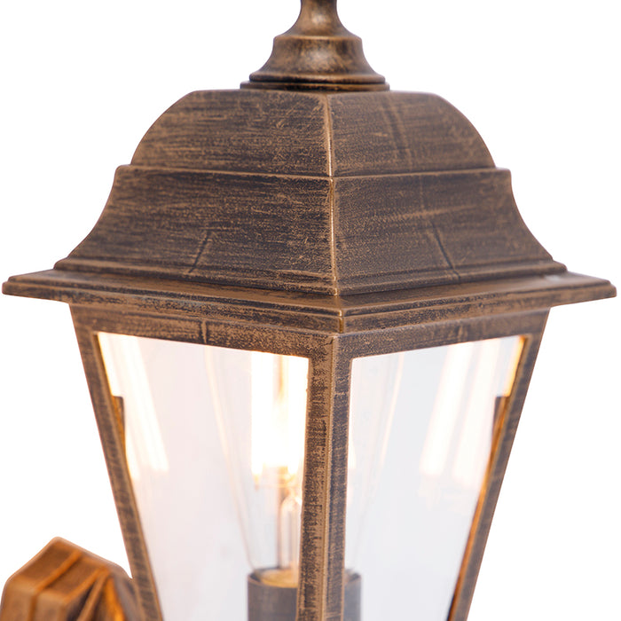 QAZQA Antieke wandlamp goud IP44 met bewegingsmelder - Capital
