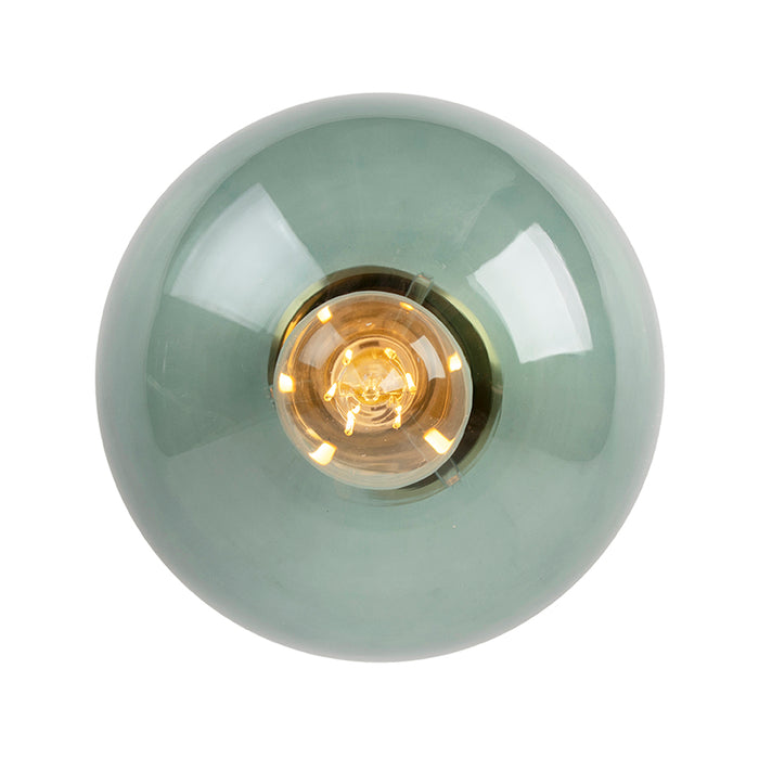 QAZQA Art deco plafondlamp messing met groen glas - Pallon