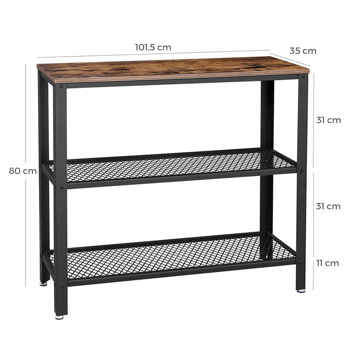 O'DADDY® Wandtafel - Sidetable Industrieel - XXL - 101,5x35x80 - bruin