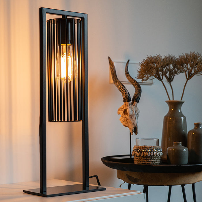 QAZQA Moderne tafellamp zwart - Balenco Wazo