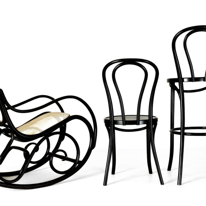 Fameg Vienna Thonet No. 18 houten barkruk zwart gebeitst - 75 cm