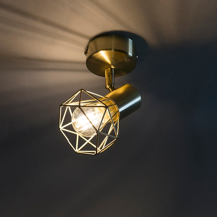 QAZQA Art deco spot messing draai- en kantelbaar - Mosh