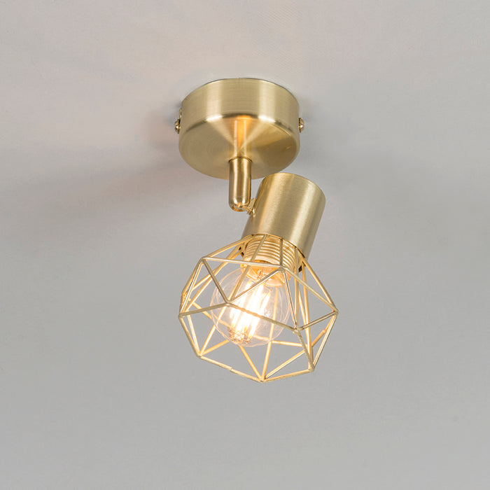 QAZQA Art deco spot messing draai- en kantelbaar - Mosh