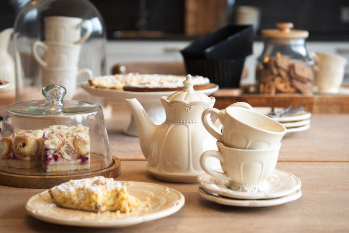 Clayre & Eef Theepot   900 ml Beige Keramiek Rond Theekan