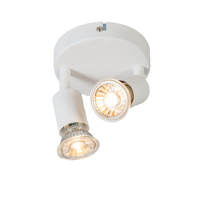 QAZQA Moderne spot wit kantelbaar rond 2-lichts - Jeany