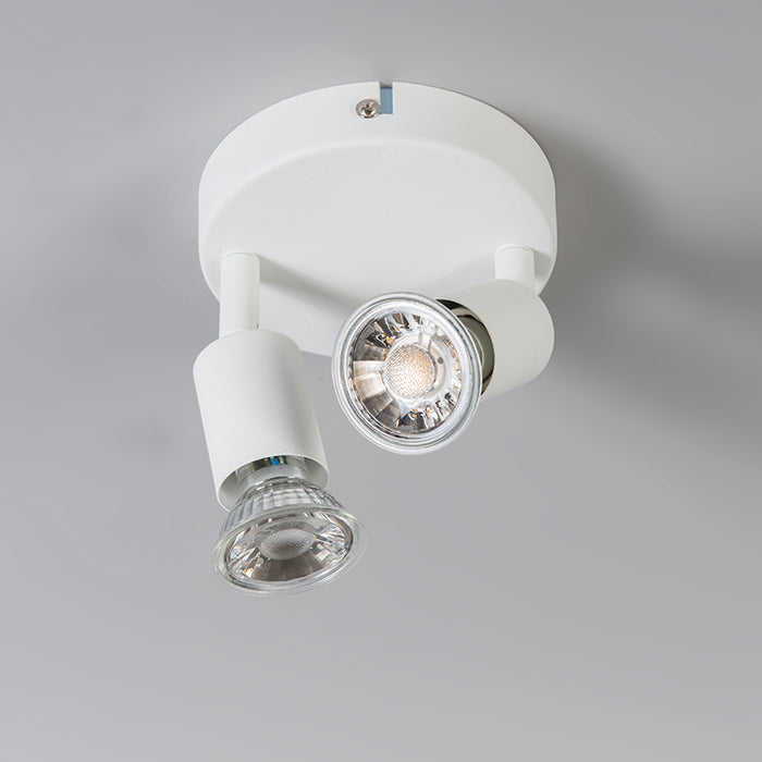 QAZQA Moderne spot wit kantelbaar rond 2-lichts - Jeany