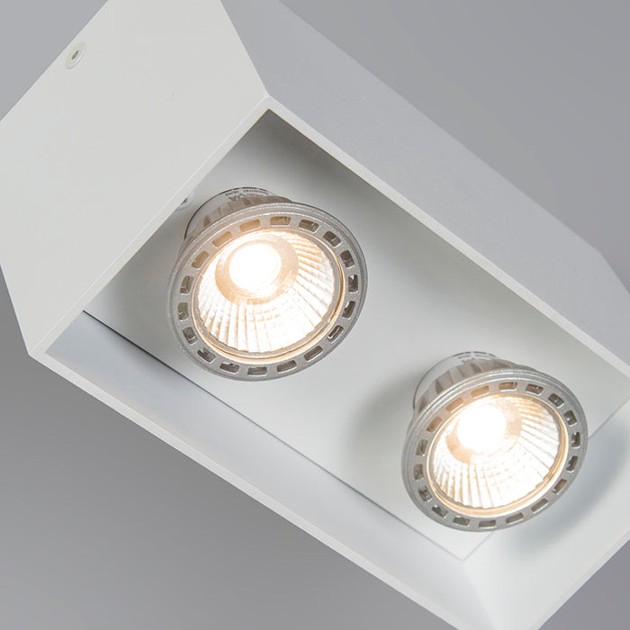 QAZQA Design opbouwspot wit 2-lichts GU10 50mm - Qubo