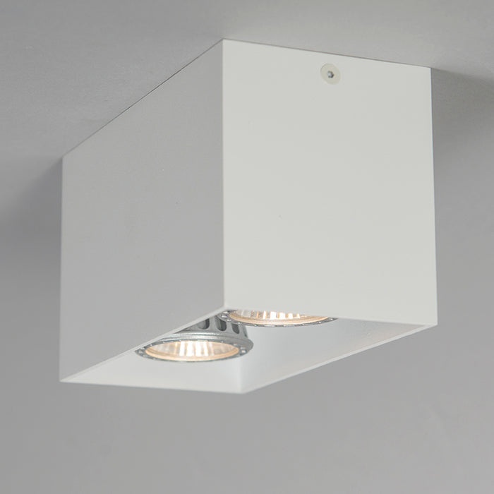 QAZQA Design opbouwspot wit 2-lichts GU10 50mm - Qubo