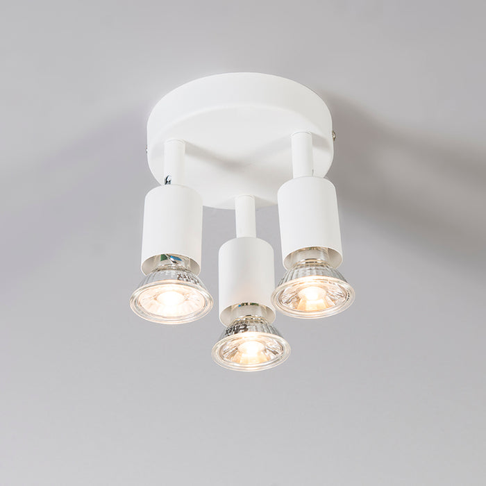 QAZQA Moderne spot wit kantelbaar rond 3-lichts - Jeany