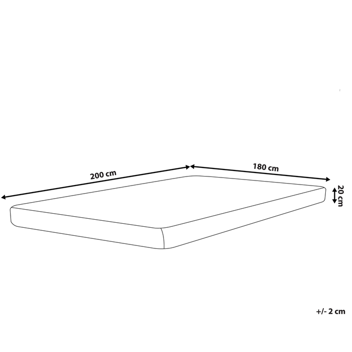 Beliani - ALLURE - Schuimmatras - Wit - 180 x 200 cm - Polyester