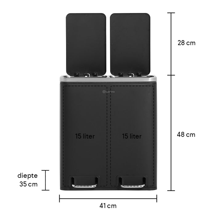 Homra Blinq Duo Pedaalemmer 30 liter (2x15 liter)