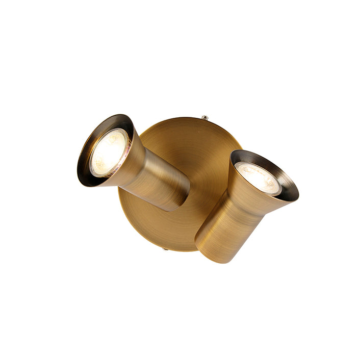 QAZQA Plafondspot brons draai- en kantelbaar rond - Karin 2