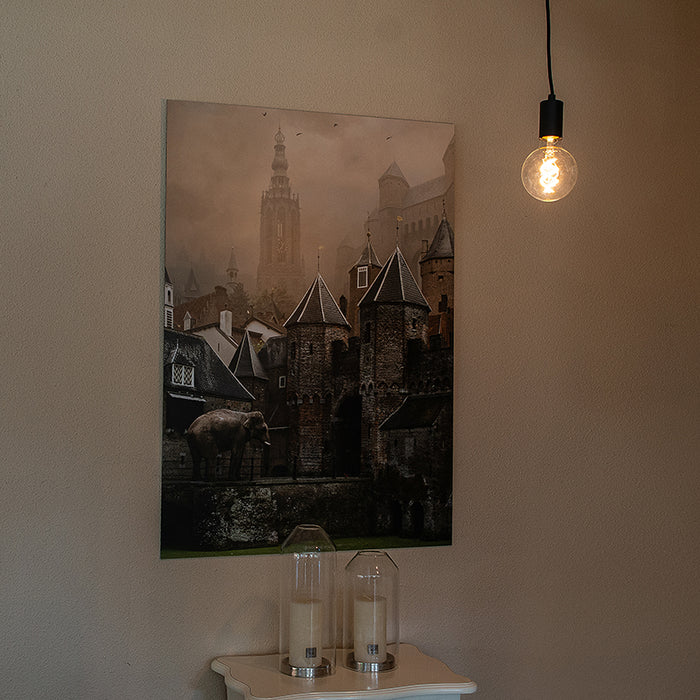 QAZQA Industriële hanglamp zwart rond - Facil