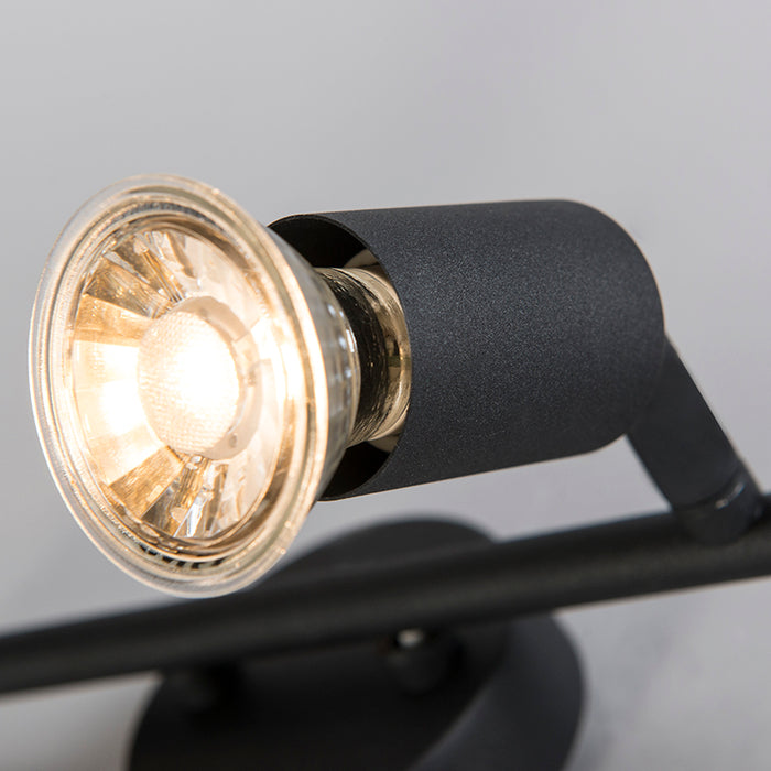 QAZQA Industriële spot zwart kantelbaar 2-lichts - Jeany
