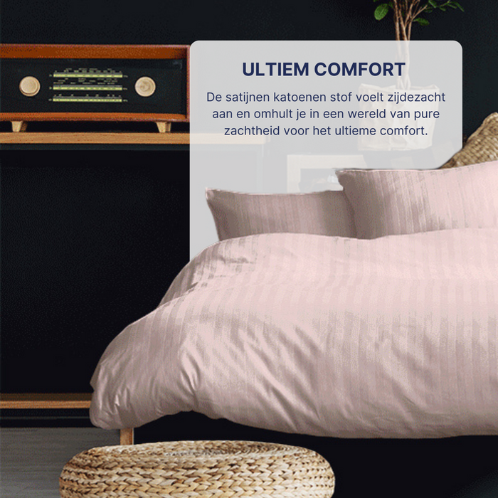 Ten Cate Katoensatijnen Dekbedovertrek - 240x200|220 - Roze