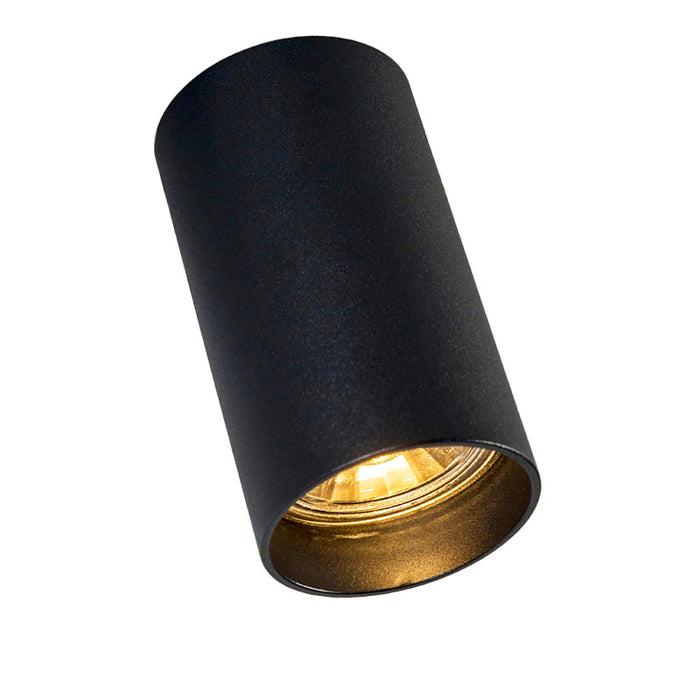 QAZQA Moderne opbouwspot zwart 5,5cm GU10 50mm - Tuba