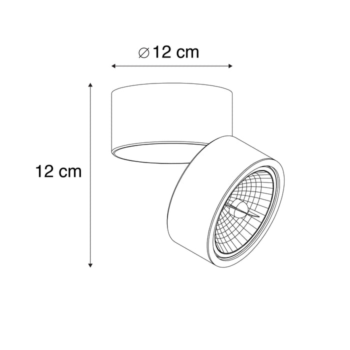 QAZQA Moderne spot zwart rond verstelbaar - Go Nine