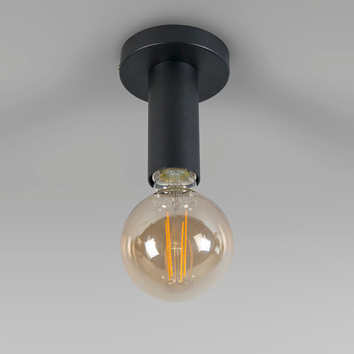 QAZQA Moderne plafondlamp zwart 13 cm - Facil