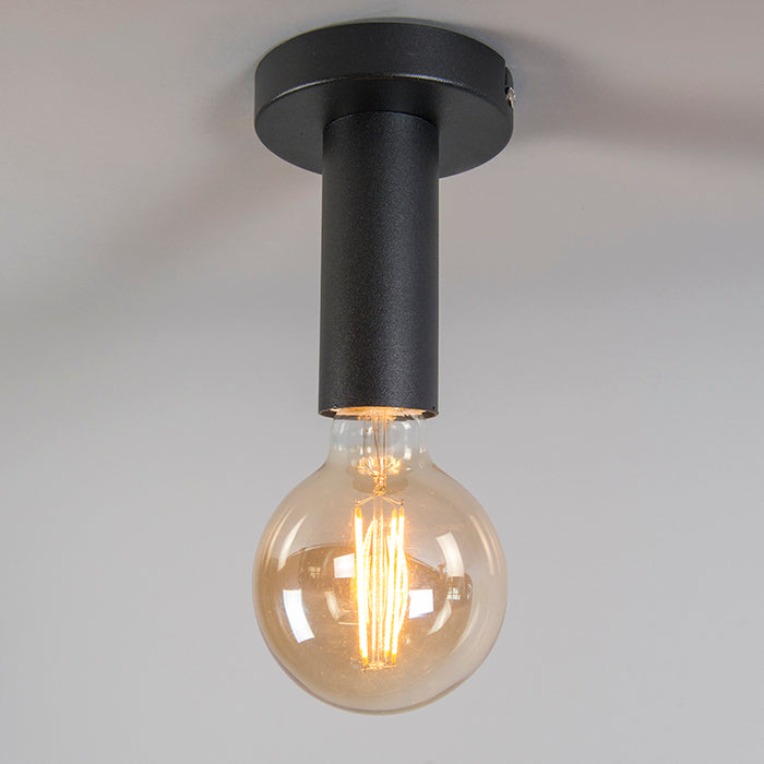 QAZQA Moderne plafondlamp zwart 13 cm - Facil