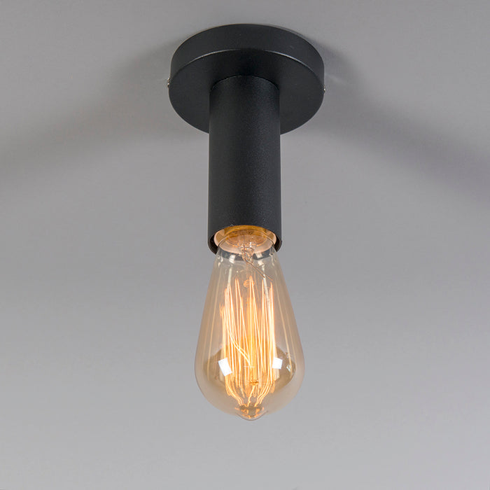 QAZQA Moderne plafondlamp zwart 13 cm - Facil