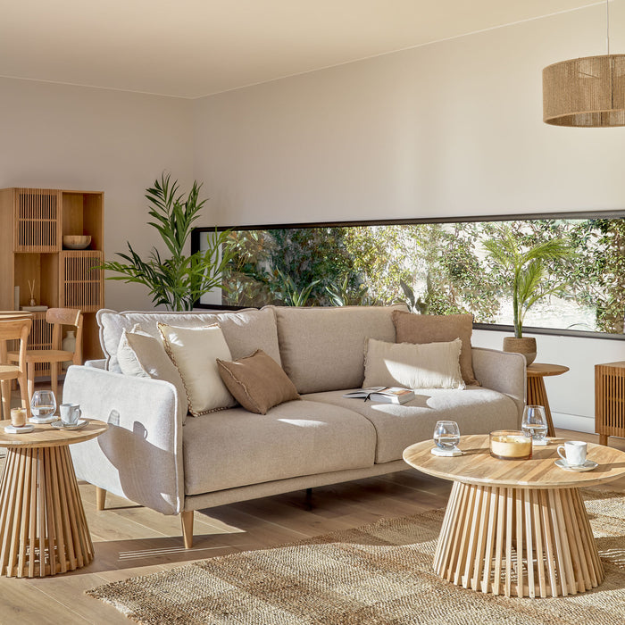 Kave Home Asiatu Kussenhoes 45 x 45 cm - Wit