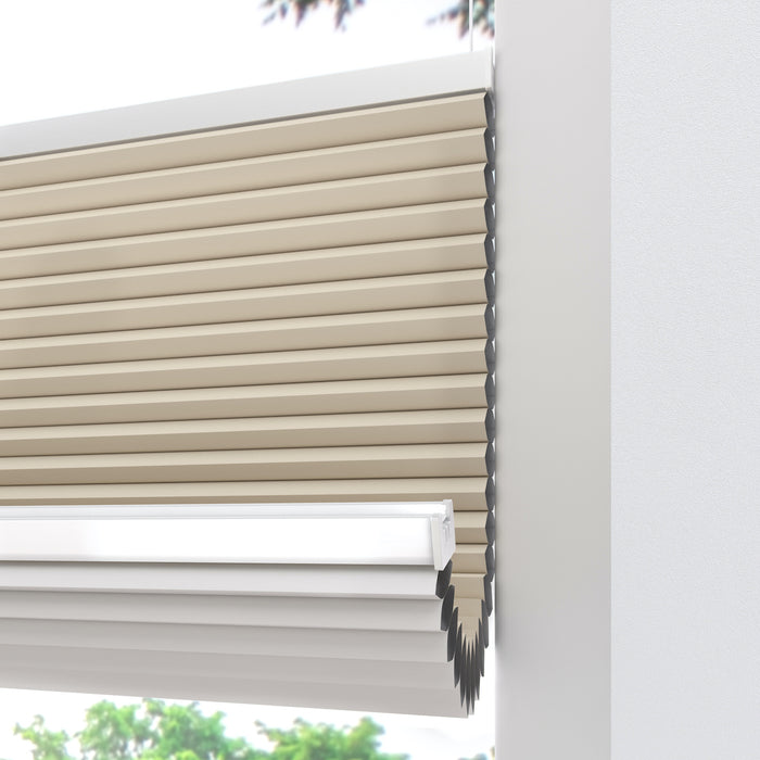 Plisségordijn Thermo Verduisterend 25 mm Sand 90 x 130