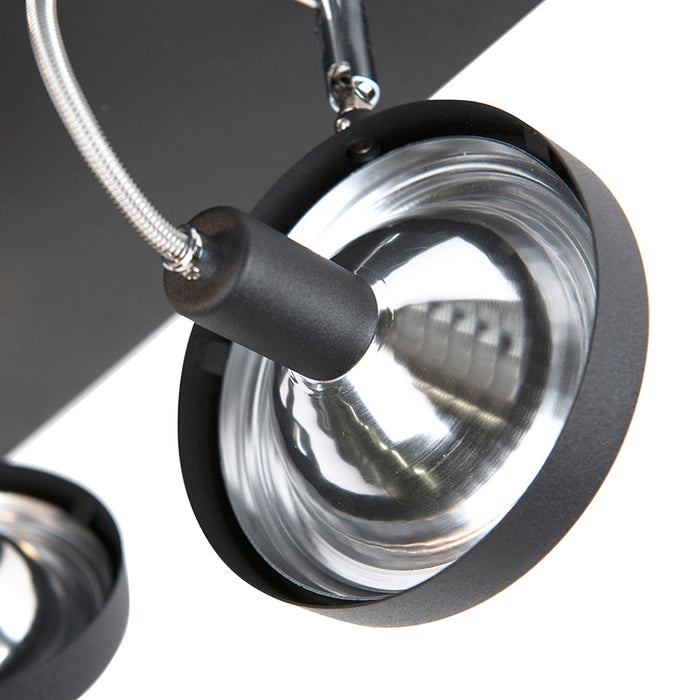 QAZQA Design spot zwart 4-lichts verstelbaar - Nox