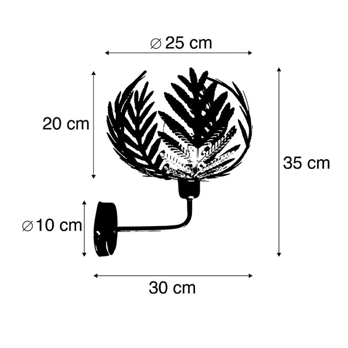 QAZQA Vintage wandlamp goud 25 cm - Botanica