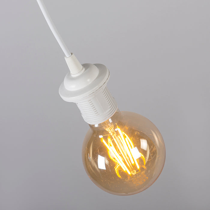 QAZQA Moderne hanglamp wit met zwarte kap 45 cm - Pendel