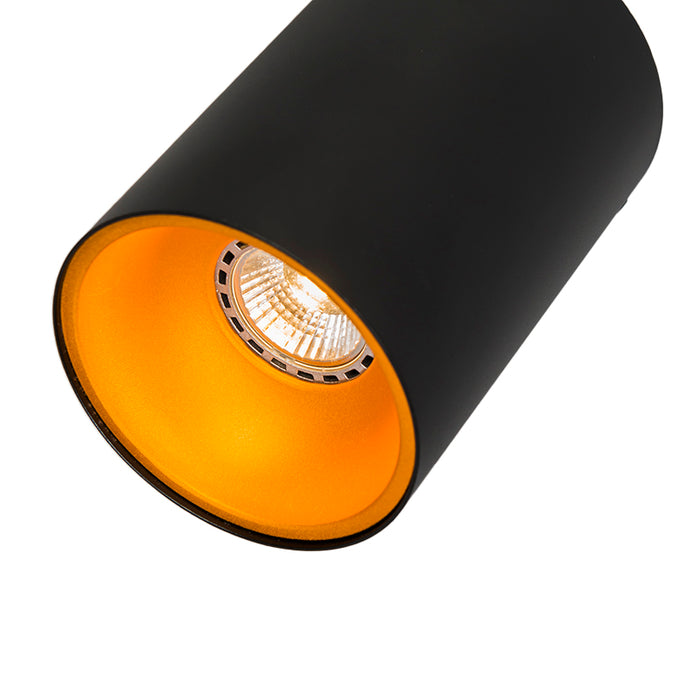 QAZQA Moderne spot zwart met goud GU10 50mm - Deep