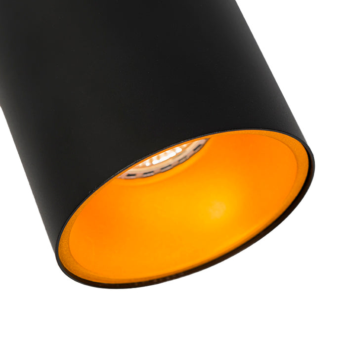 QAZQA Moderne spot zwart met goud GU10 50mm - Deep