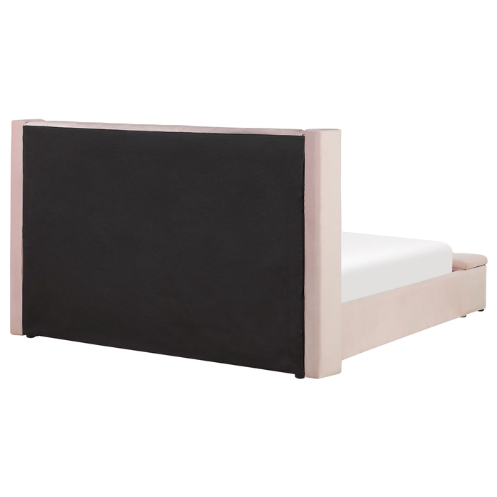 Beliani-NOYERS -Bed met opbergruimte-Pastelroze-180 x 200 cm-Fluweel