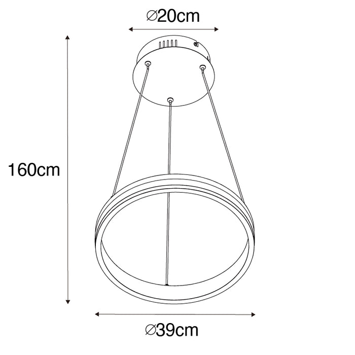 QAZQA LED Hanglamp navara - Staal - Design - D 390mm