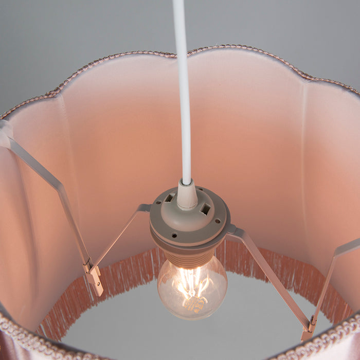 QAZQA Retro hanglamp roze 45 cm - Granny