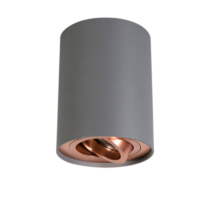 QAZQA Spot grijs met koper draai- en kantelbaar - Rondoo Up