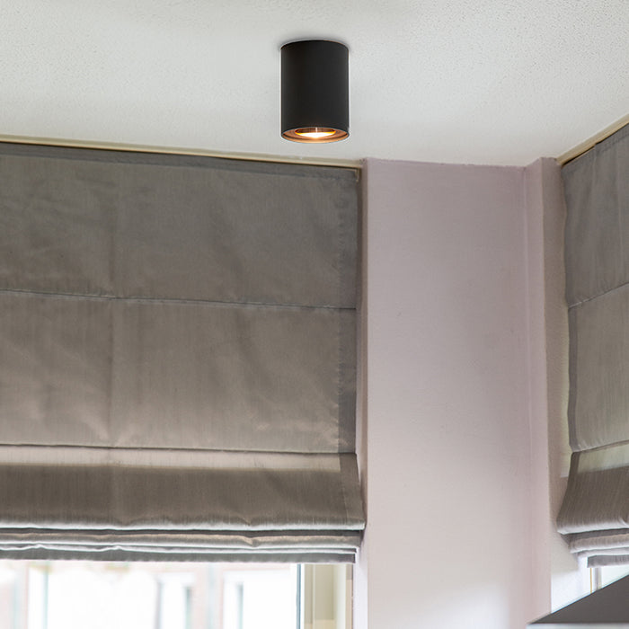 QAZQA Spot grijs met koper draai- en kantelbaar - Rondoo Up