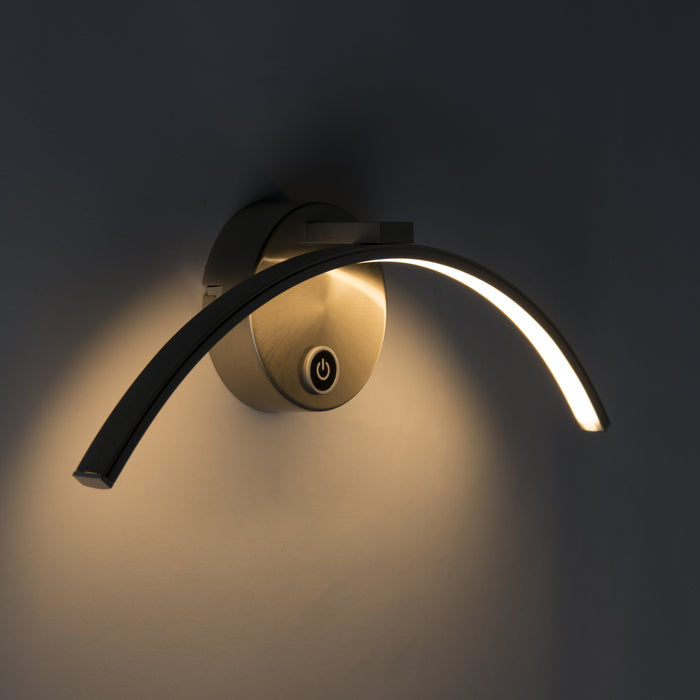 QAZQA Moderne wandlamp staal incl. LED met touch dimmer - Arch