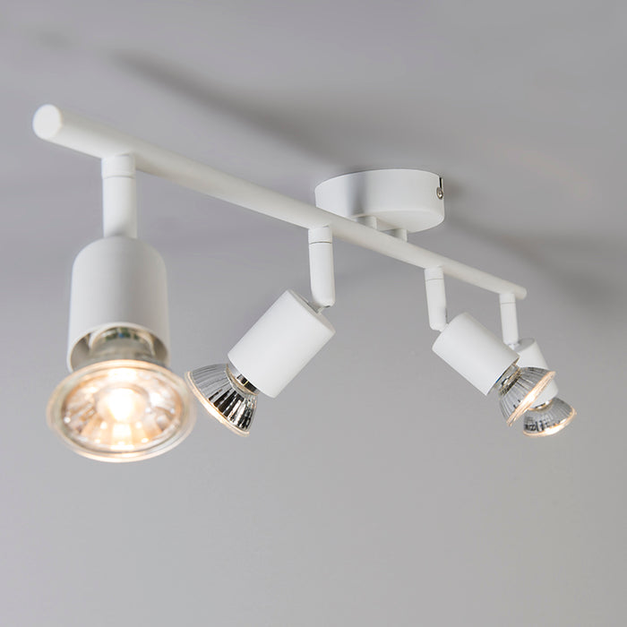 QAZQA Moderne spot wit kantelbaar 4-lichts - Jeany
