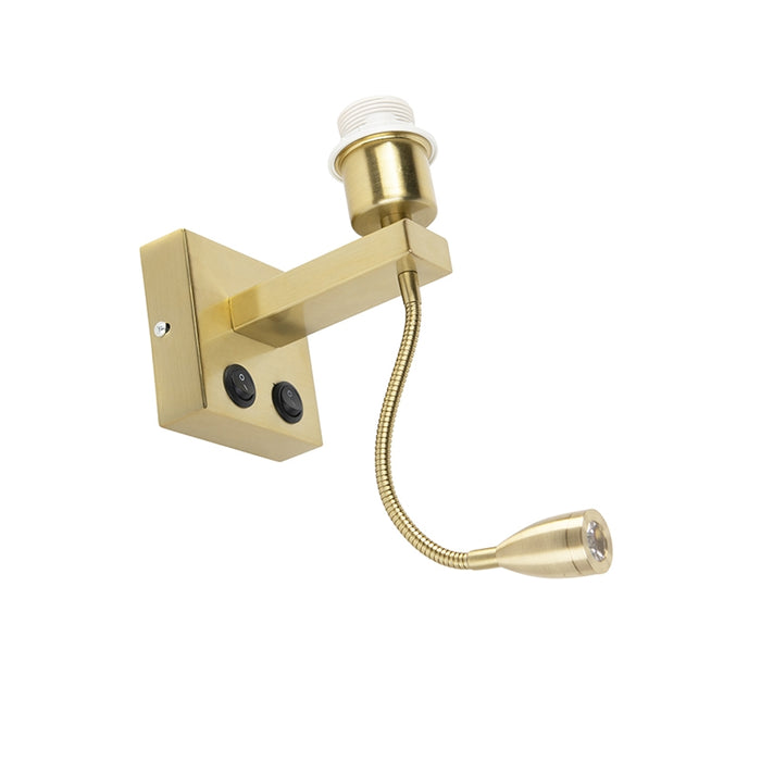 QAZQA Moderne wandlamp messing met flexarm - Brescia Combi