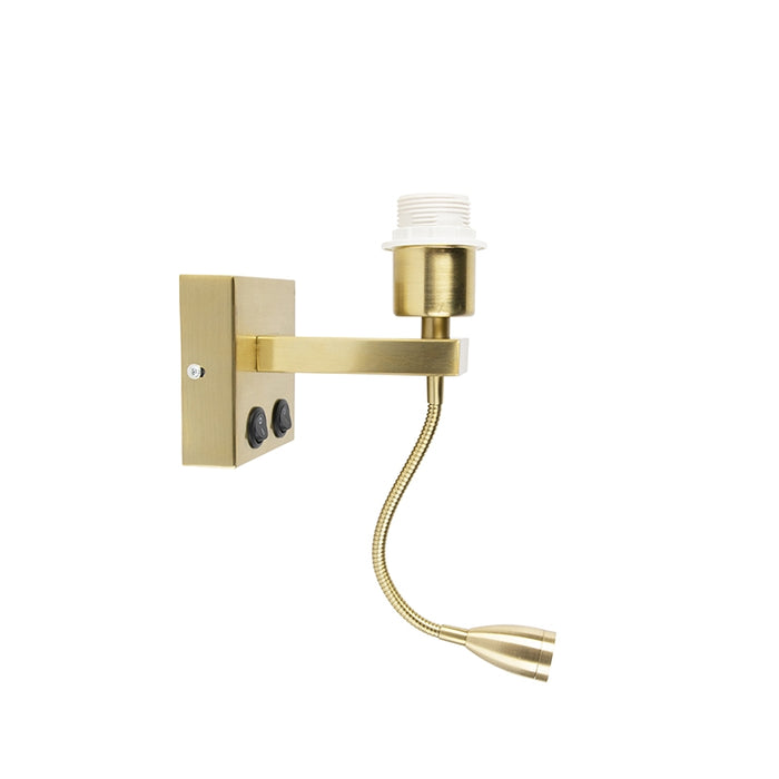 QAZQA Moderne wandlamp messing met flexarm - Brescia Combi