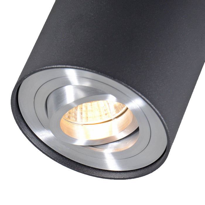 QAZQA Spot zwart en staal draai- en kantelbaar - Rondoo up