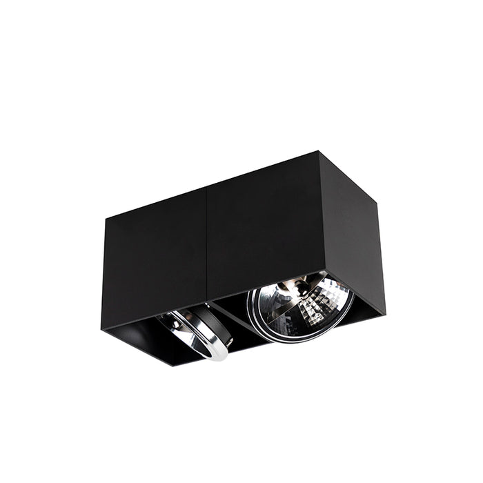 QAZQA Design spot rechthoekig 2-lichts zwart incl. 2 x G9 - Box