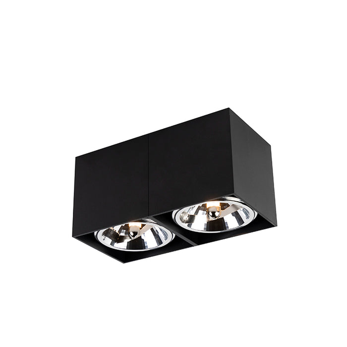 QAZQA Design spot rechthoekig 2-lichts zwart incl. 2 x G9 - Box