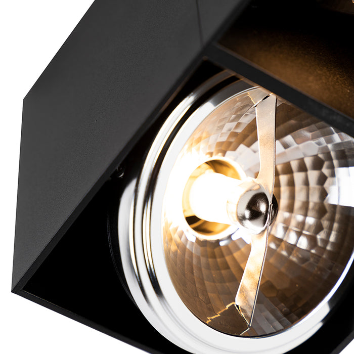 QAZQA Design spot rechthoekig 2-lichts zwart incl. 2 x G9 - Box
