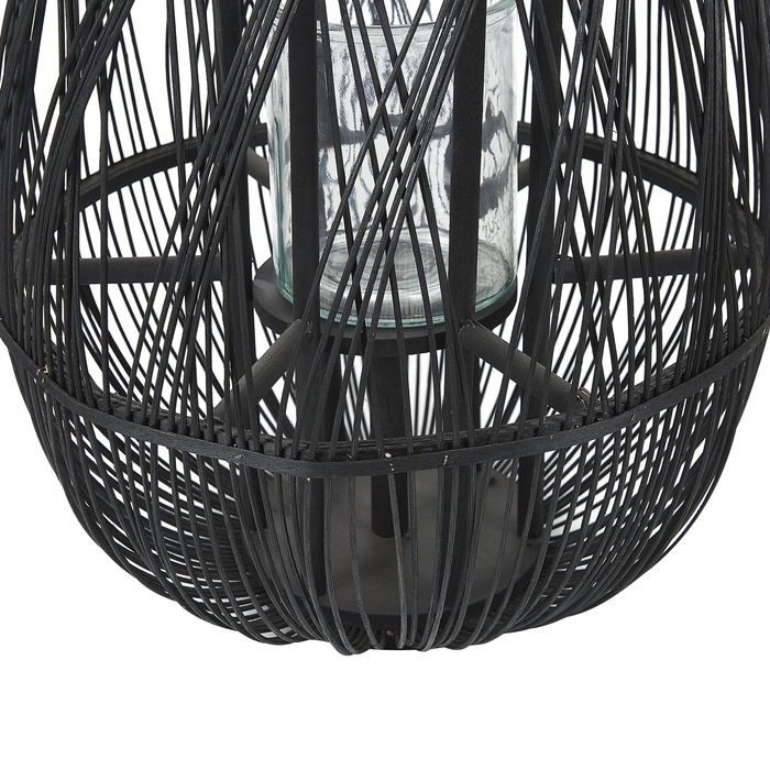 Beliani - TONGA - Lantaarn - Zwart - Bamboehout