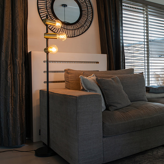 QAZQA Vloerlamp facil - Goud|messing - Modern - D 255mm