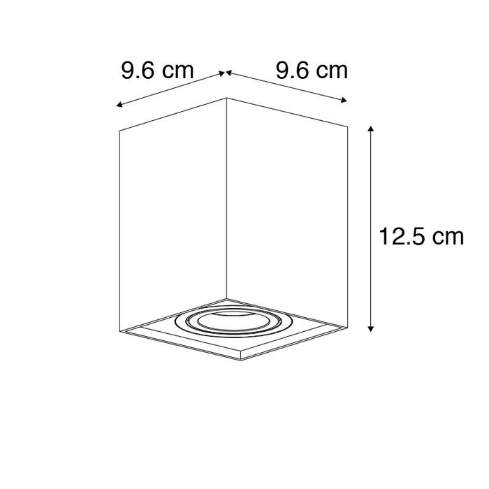 QAZQA Spot zwart verstelbaar - Quadro 1 up