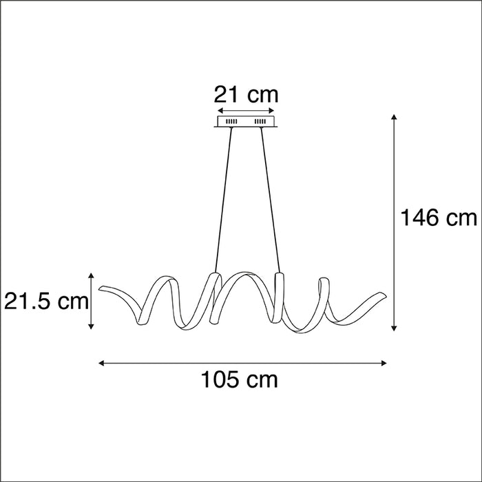 QAZQA LED Hanglamp twizle hl - Aluminium - Design - L 1050mm