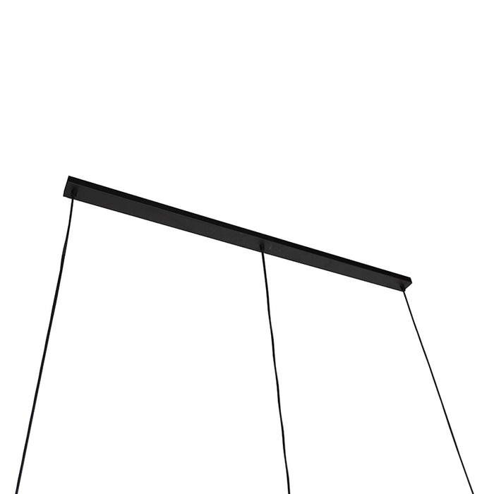 QAZQA Hanglamp ron hl - Zwart - Landelijk - L 1200mm